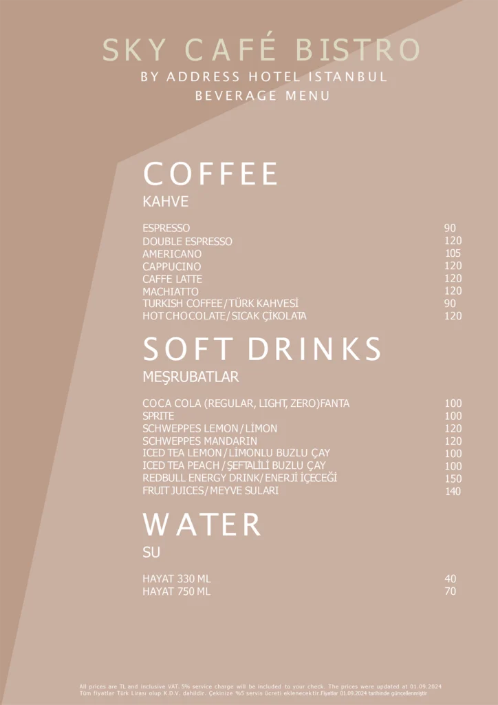 Sky Cafe Menu 4